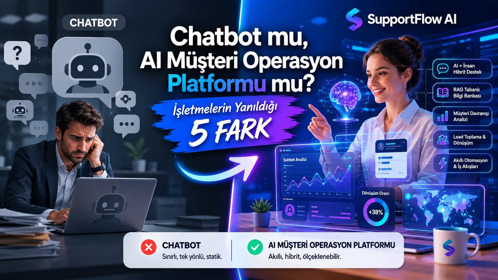 Chatbot mu, AI Müşteri Operasyon Platformu mu? İşletmelerin Yanıldığı 5 Fark
